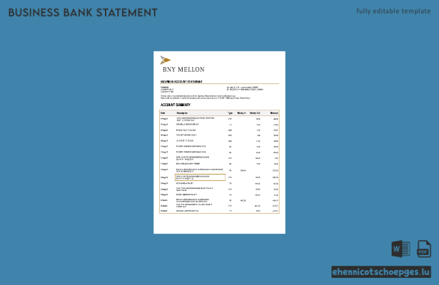 Organisationsdokument der Bank of New York Mellon (USA) – Beispiel als Word- und PDF-Datei (Vorschau)